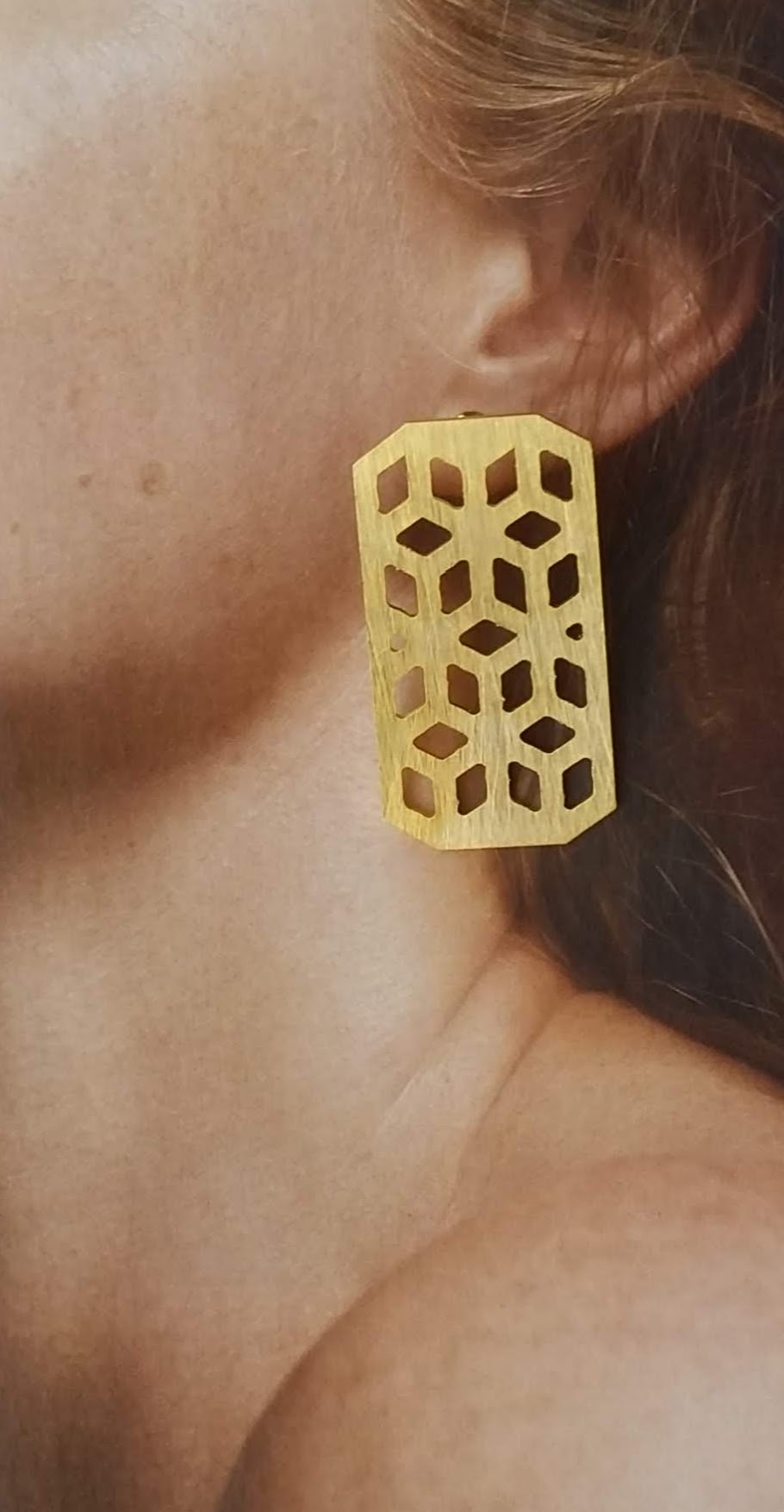 Earrings Cubic Pattern Glam