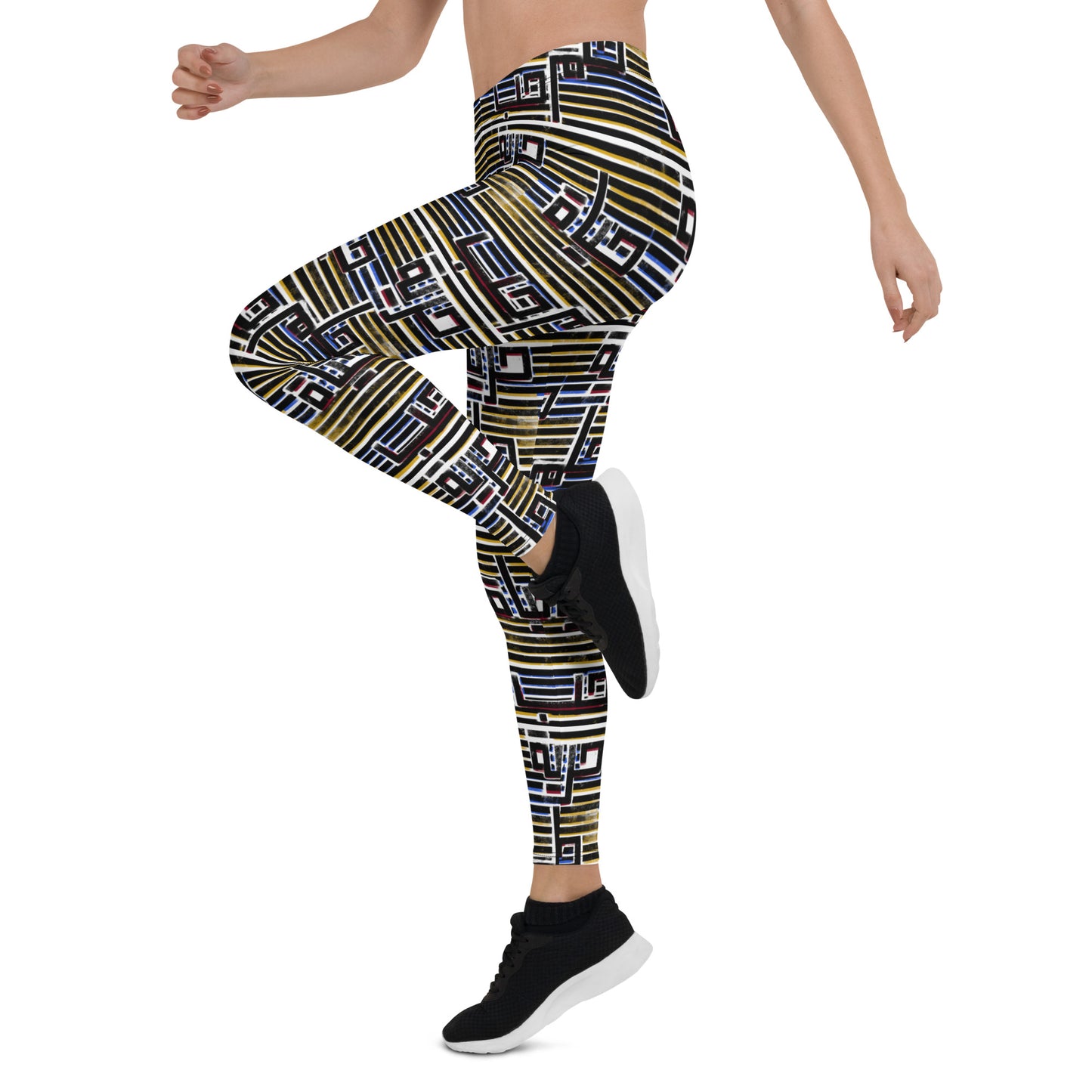 Hayat Leggings - Striped with Arabic Calligraphy