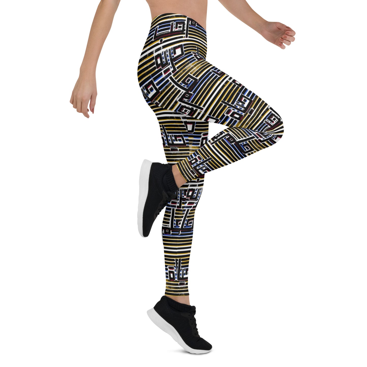 Hayat Leggings - Striped with Arabic Calligraphy
