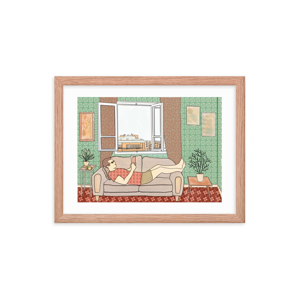 Peace of Mind Art prints Collection 1/3 - Reading in Beirut Framed poster - Frame Included