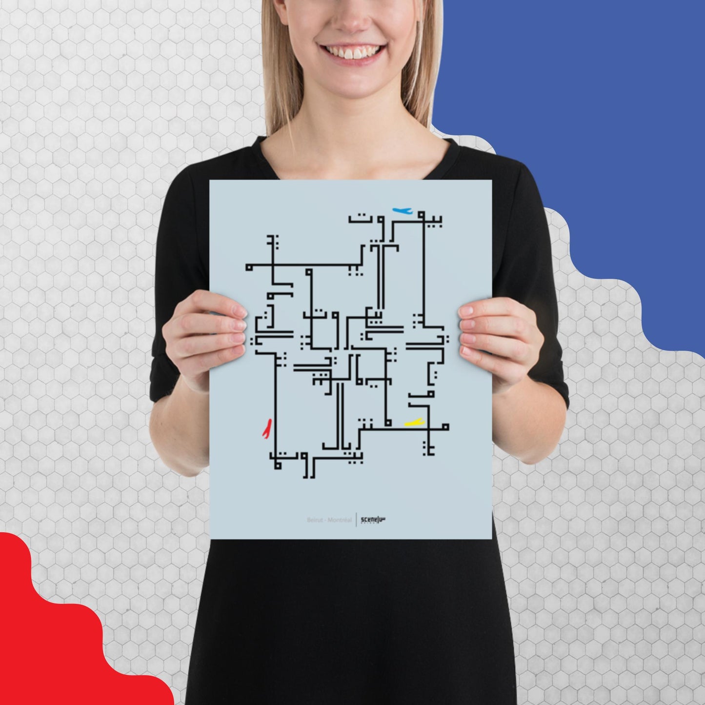 Calligraphy Beirut > Montreal travel Poster