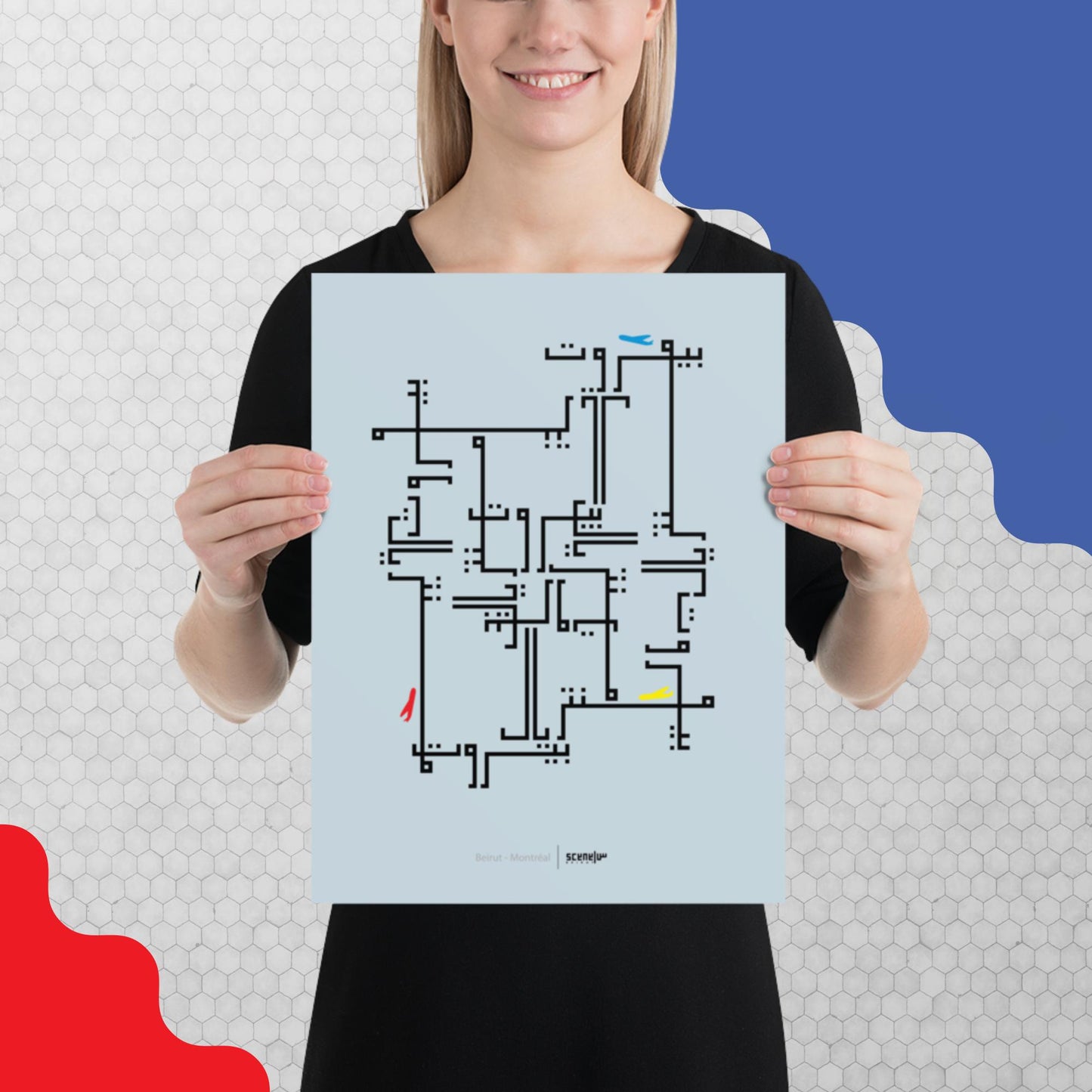 Calligraphy Beirut > Montreal travel Poster
