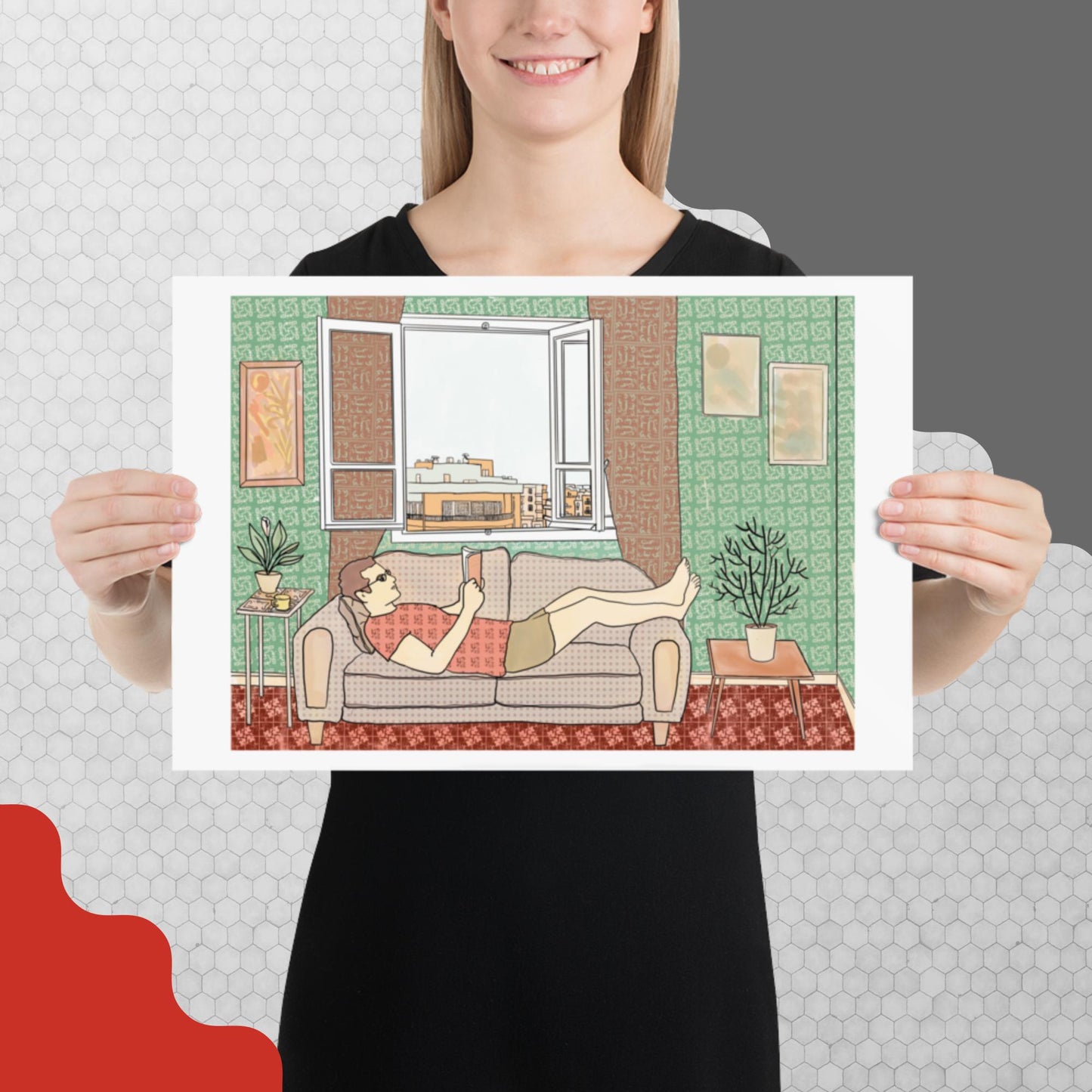 Peace of Mind Art prints Collection 1/3- Poster Reading in Beirut - No frame