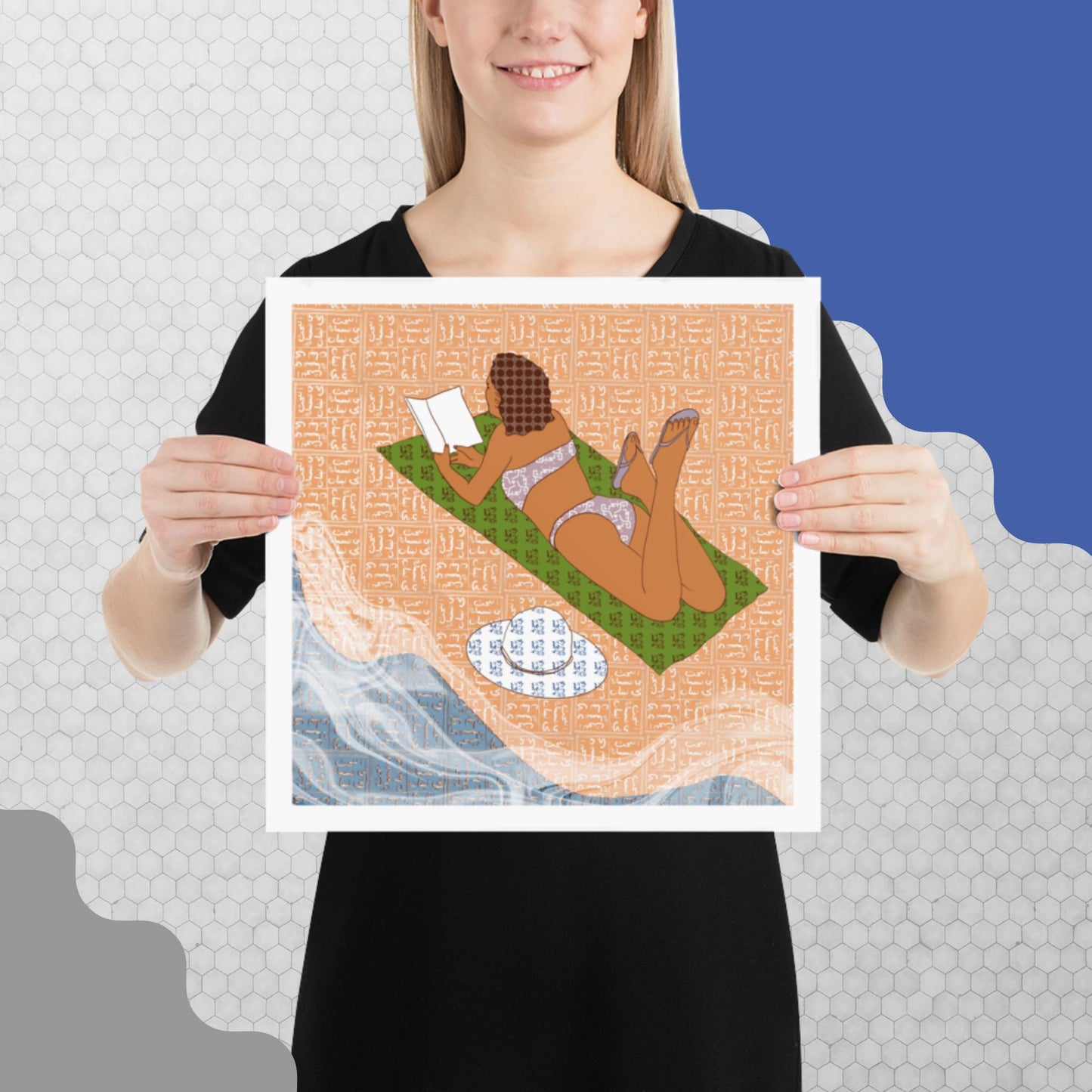 Peace of Mind Art prints Collection 2/3 - Reading at the Beach Poster - No frame