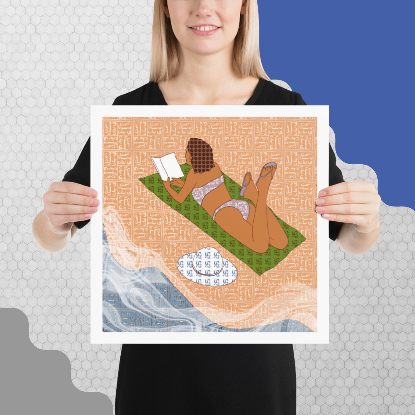 Peace of Mind Art prints Collection 2/3 - Reading at the Beach Poster - No frame
