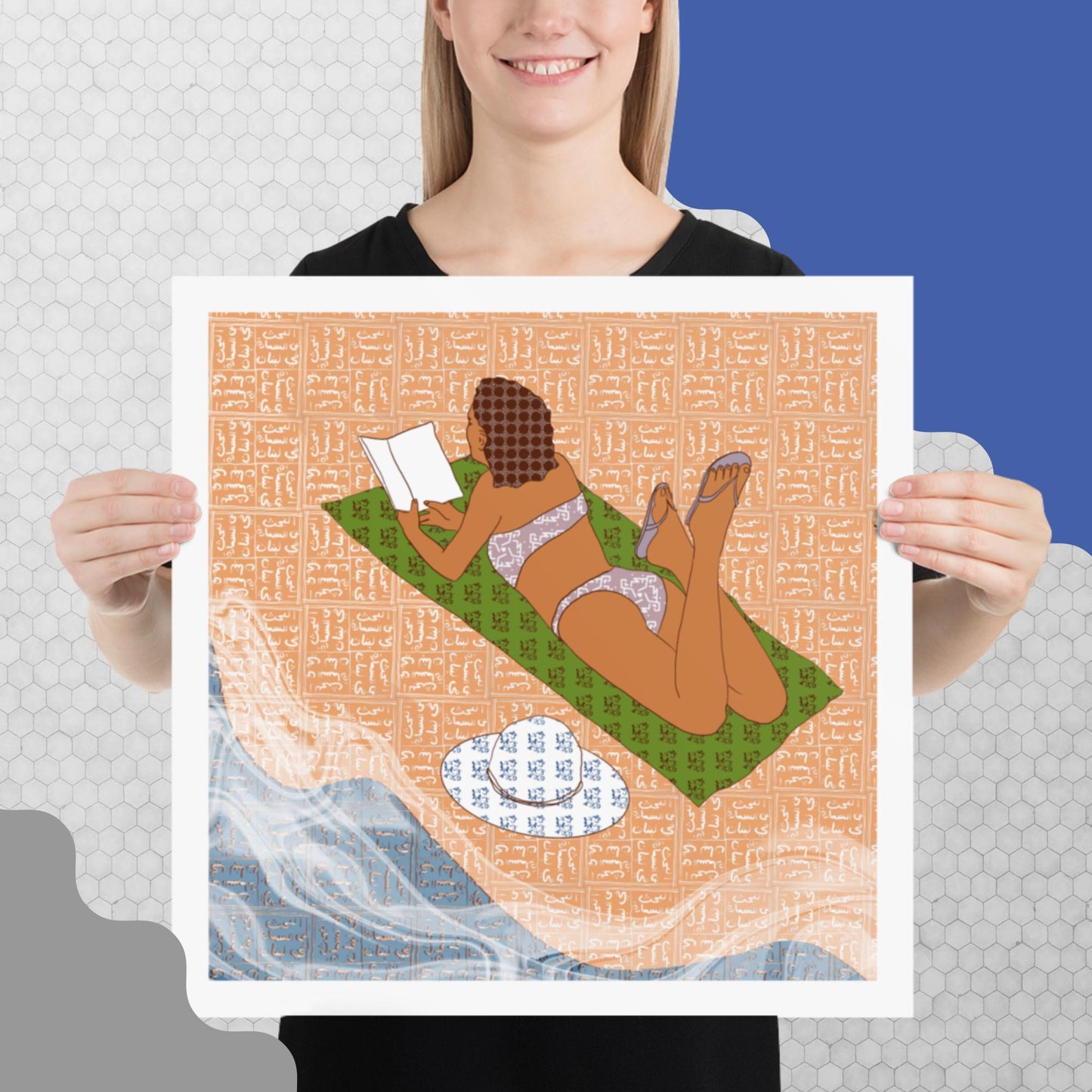 Peace of Mind Art prints Collection 2/3 - Reading at the Beach Poster - No frame