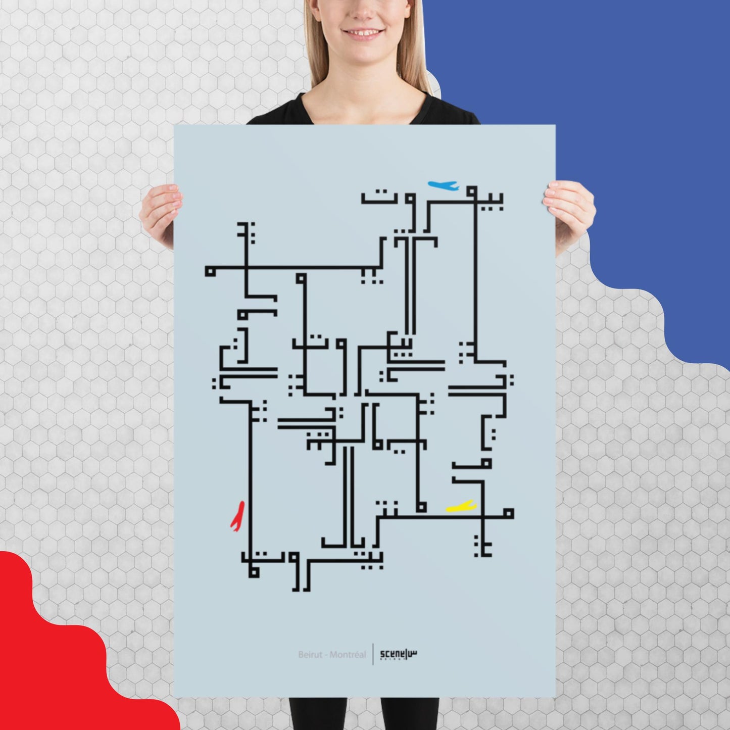 Calligraphy Beirut > Montreal travel Poster