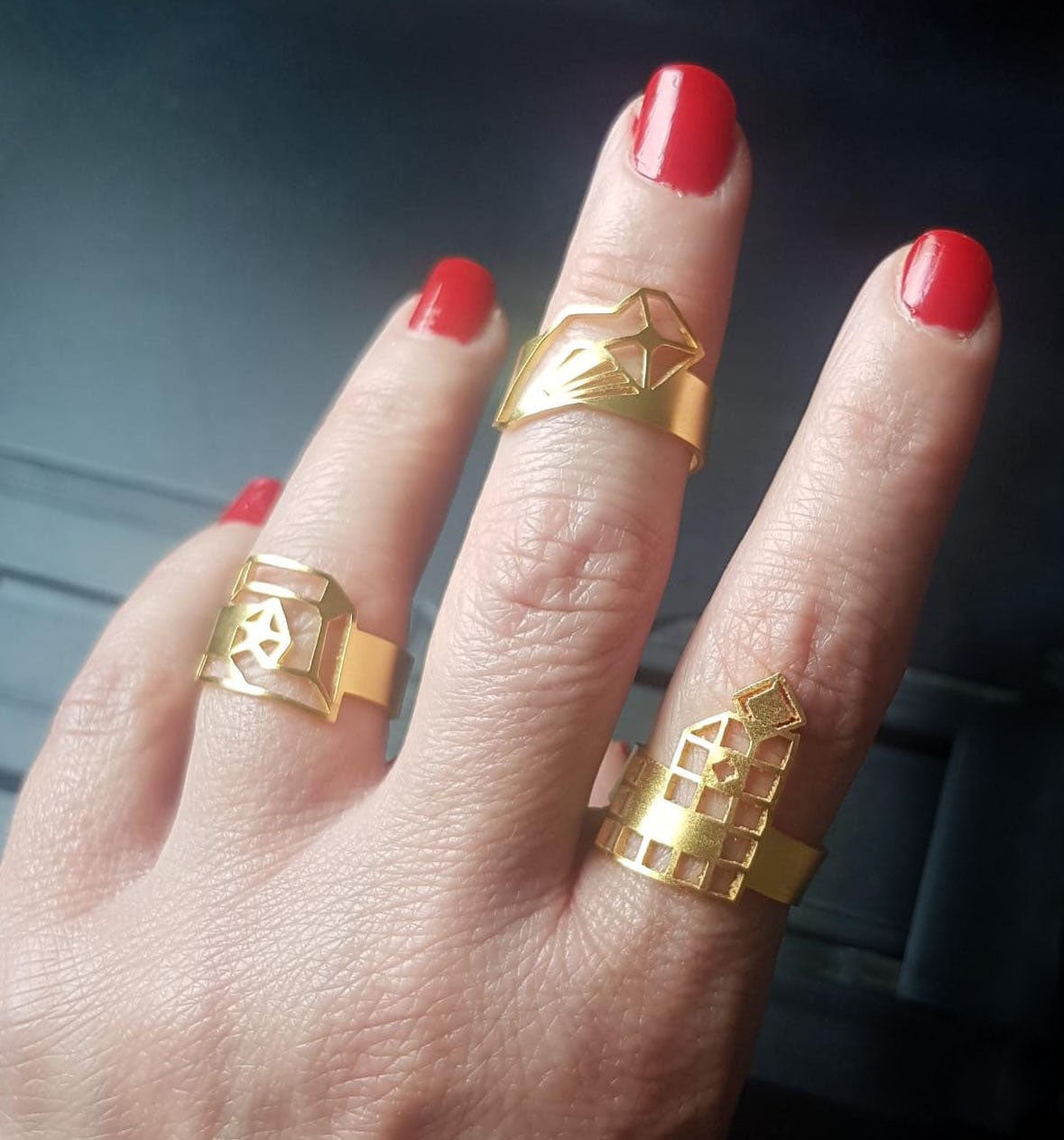 Art Deco Abjadiya Rings