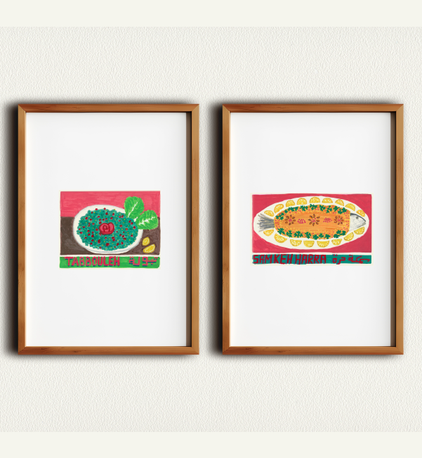 Lebanese Food Art Prints - FRAMED or Without Frame