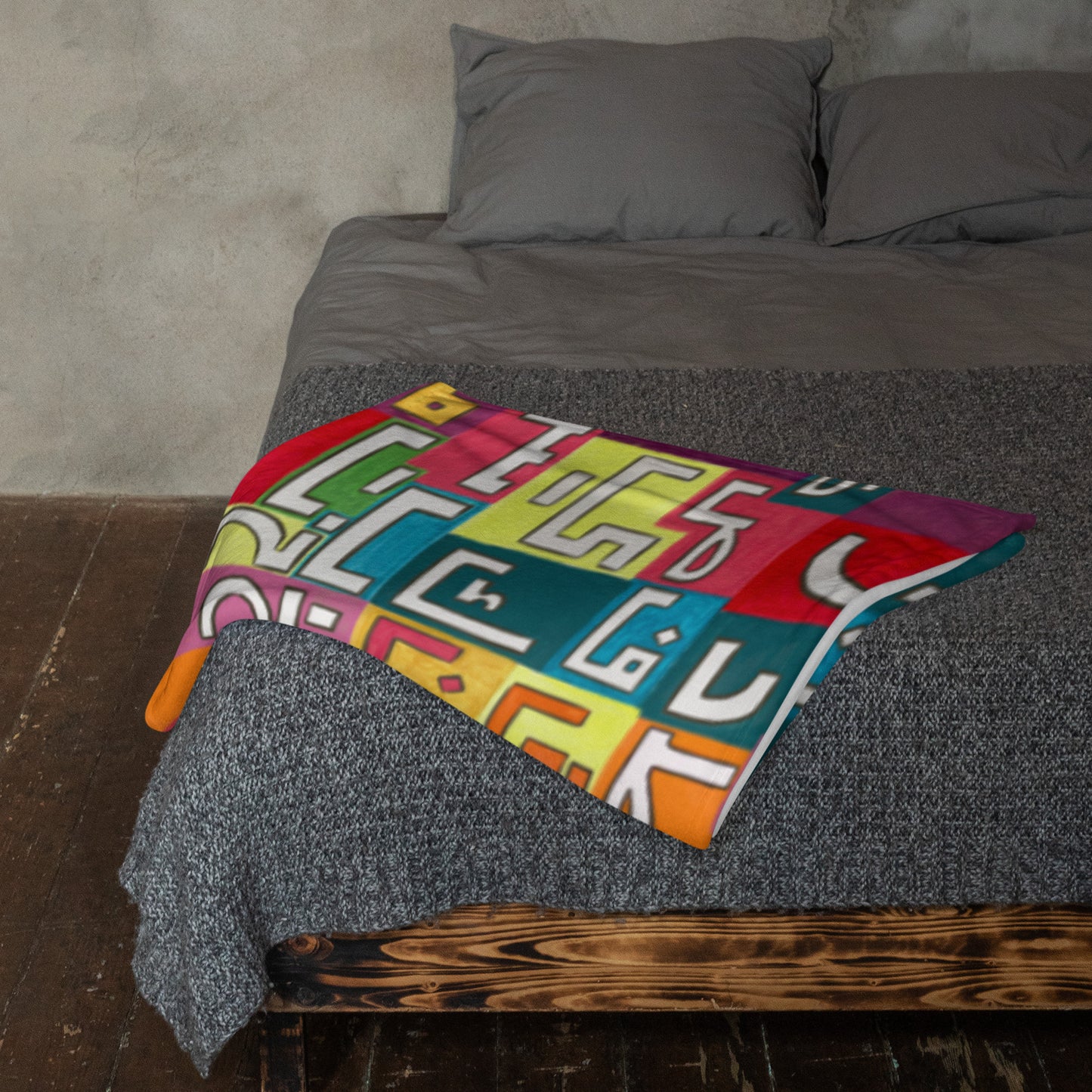 Arabic Abjadiyya Warm Throw Blanket