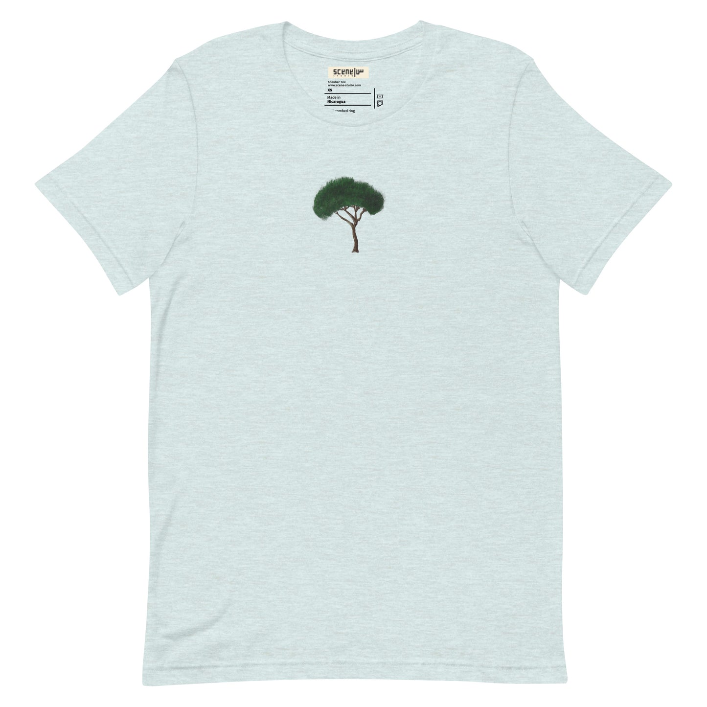 Snoubar Embroidered Unisex t-shirt with Pine tree embroidery in the middle front