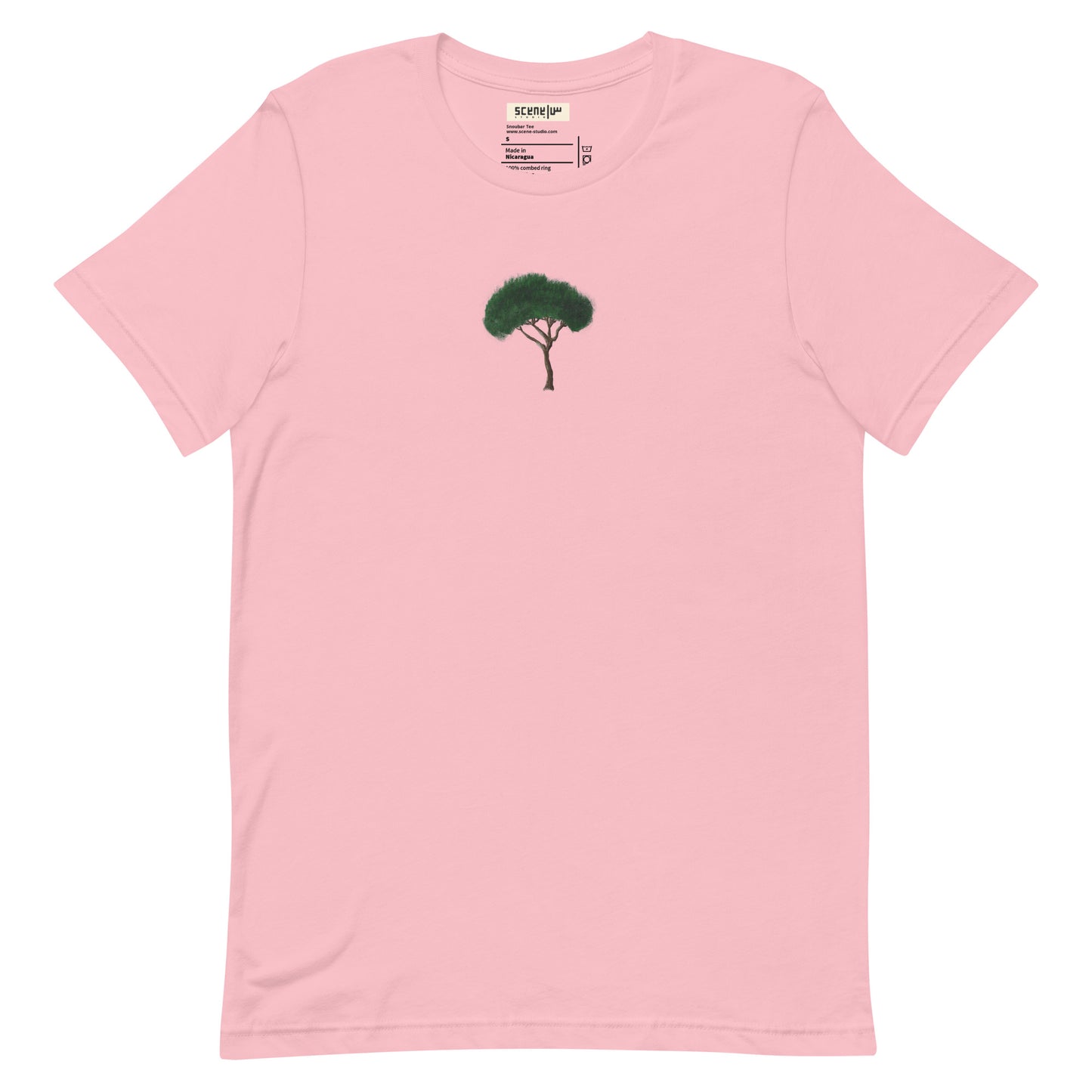 Snoubar Embroidered Unisex t-shirt with Pine tree embroidery in the middle front