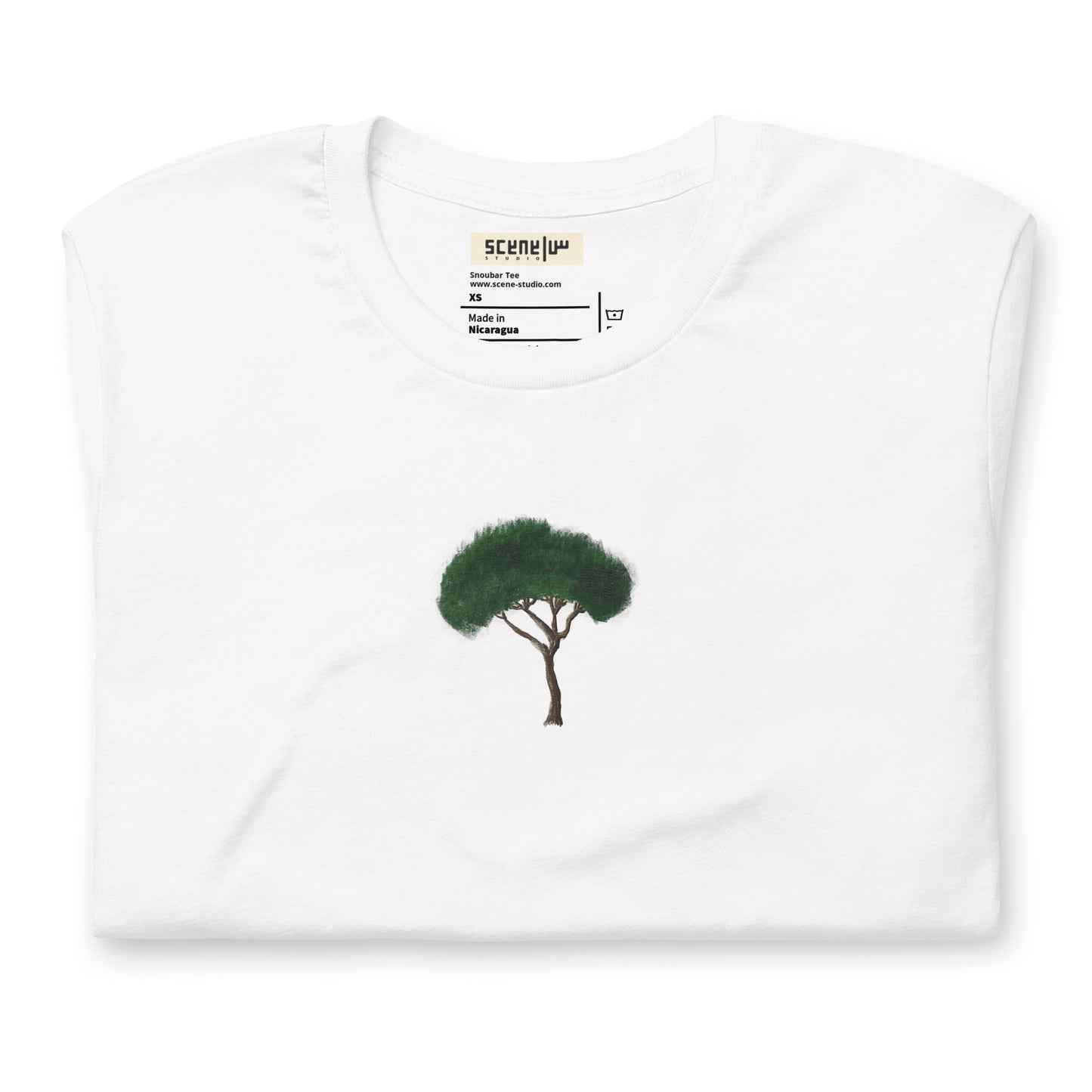 Snoubar Embroidered Unisex t-shirt with Pine tree embroidery in the middle front