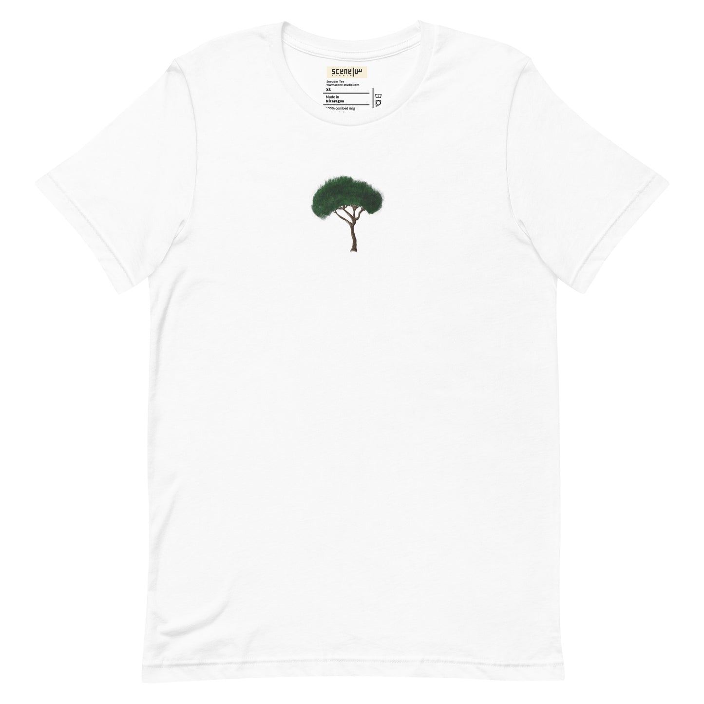 Snoubar Embroidered Unisex t-shirt with Pine tree embroidery in the middle front