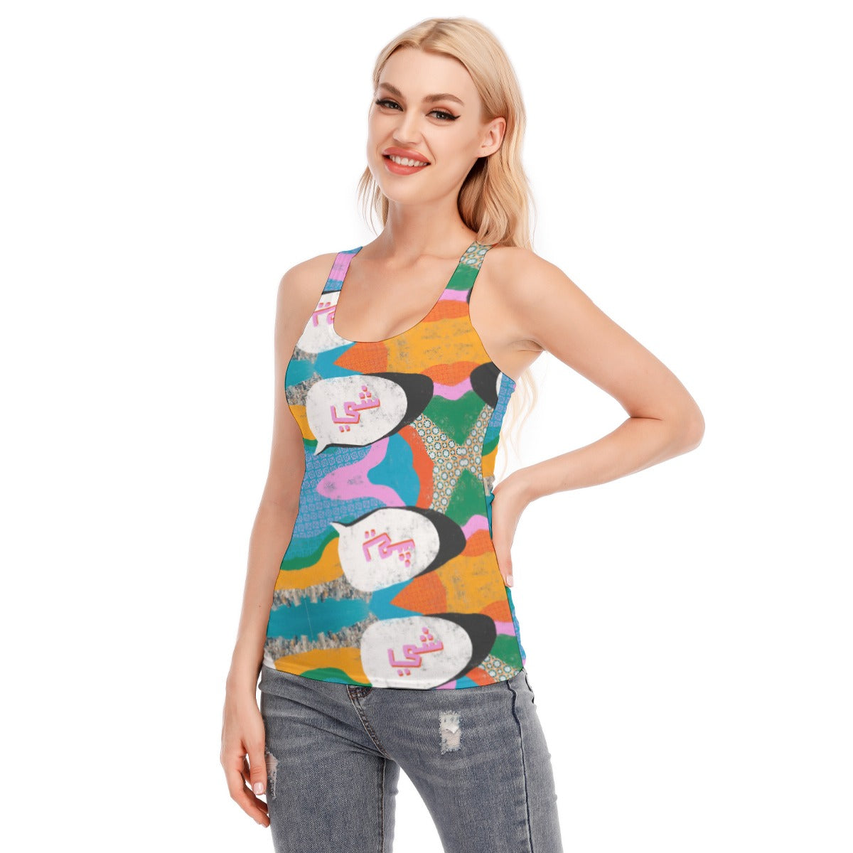 Oul-Shi Women's Colorful Racerback | Cotton colorful sleeveless tank top