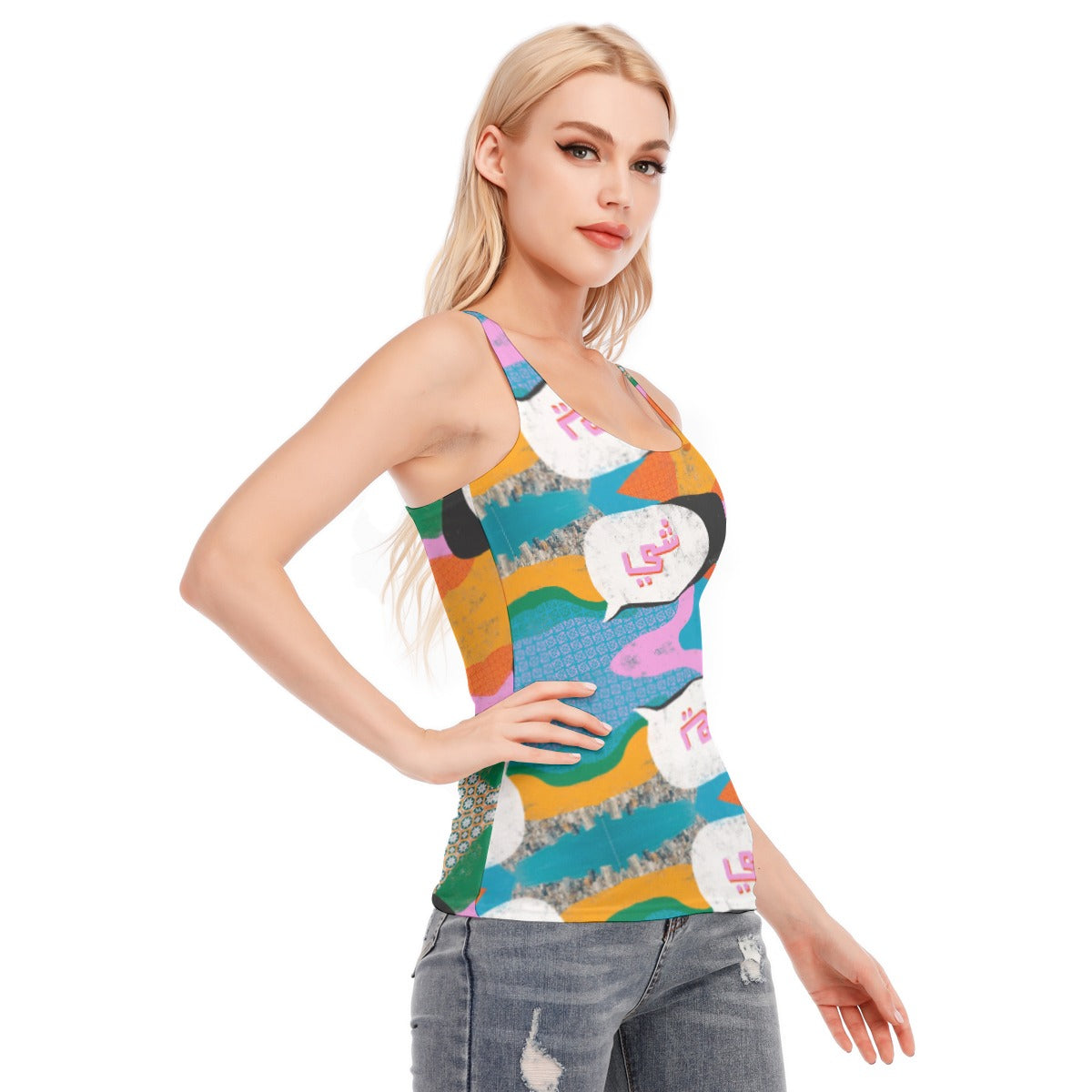 Oul-Shi Women's Colorful Racerback | Cotton colorful sleeveless tank top
