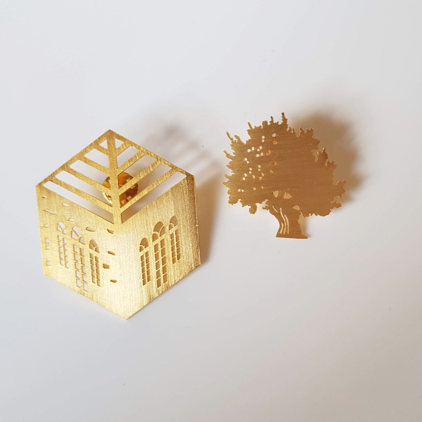 Olive Tree Pin Gold-Plated and Handmade